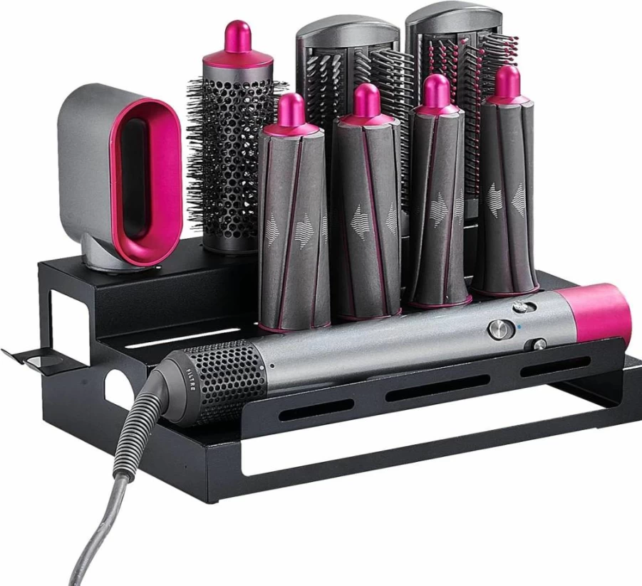 BlueFire 3-Tier Stainless Steel Dyson Hair Tool Organizer - Wall Mounted Storage Holder for Airwrap, Blow Dryer & Styling Tools, Bathroom & Home Accessory