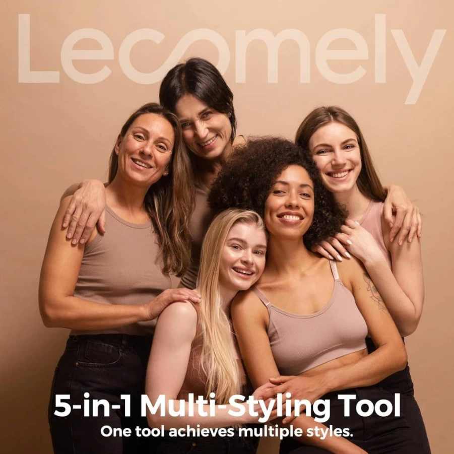 Lecomely Airedge A3 5-in-1 Hair Styler - Automatic Curling, Drying & Frizz Control with Negative Ion Technology for Long-Lasting Styles